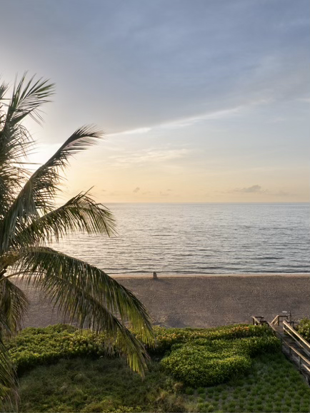 Private beach at sunrise