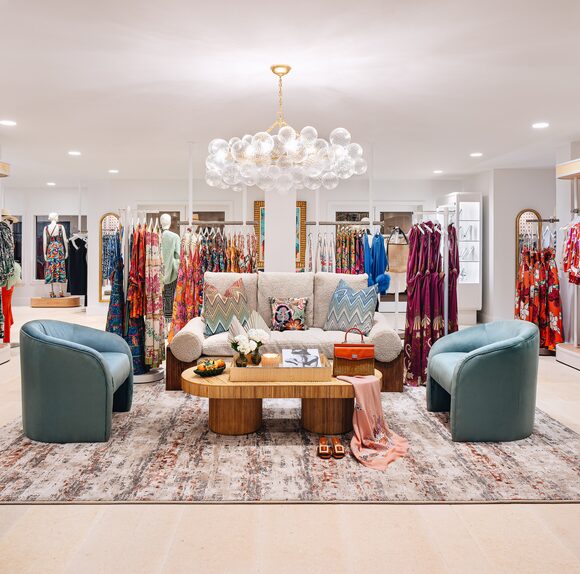 Boca Chica boutique interior with colorful clothing displays